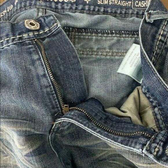 Departed Men's Slim‎ Straight Distressed Wash Jeans Size 32 x 30 - Picture 7 of 8